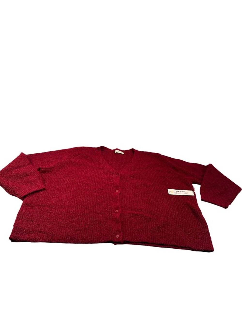78 Sunny Easy Love Cardigan Women V Neck Button Down Sweater Black Cherry NWT